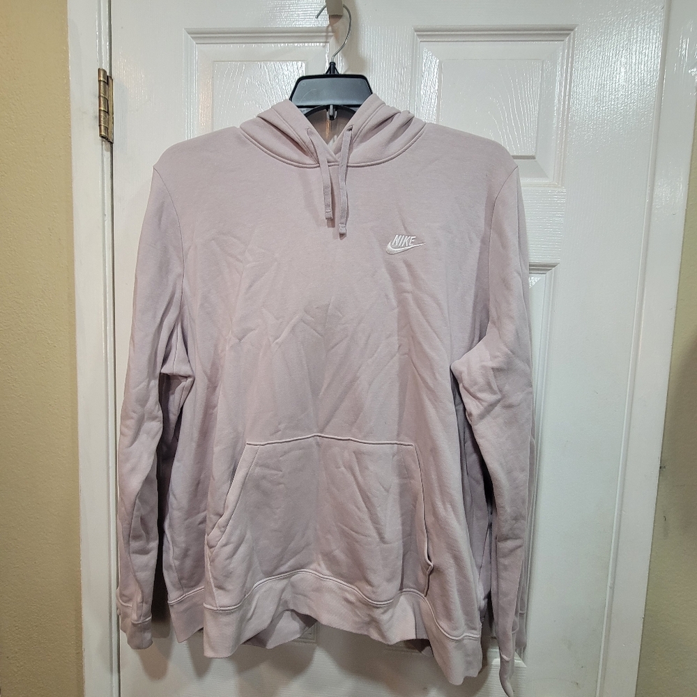 Nike Women's Light Beige/lilac Hoodie Sweater, Size XXL